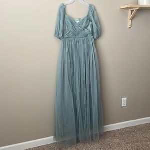 ASOS Maxi Tulle Dress blue prom bridesmaid mother of the bride